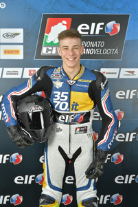 Paura in pista per Kevin Sabatucci: <br> il pilota cade e si rompe il femore
