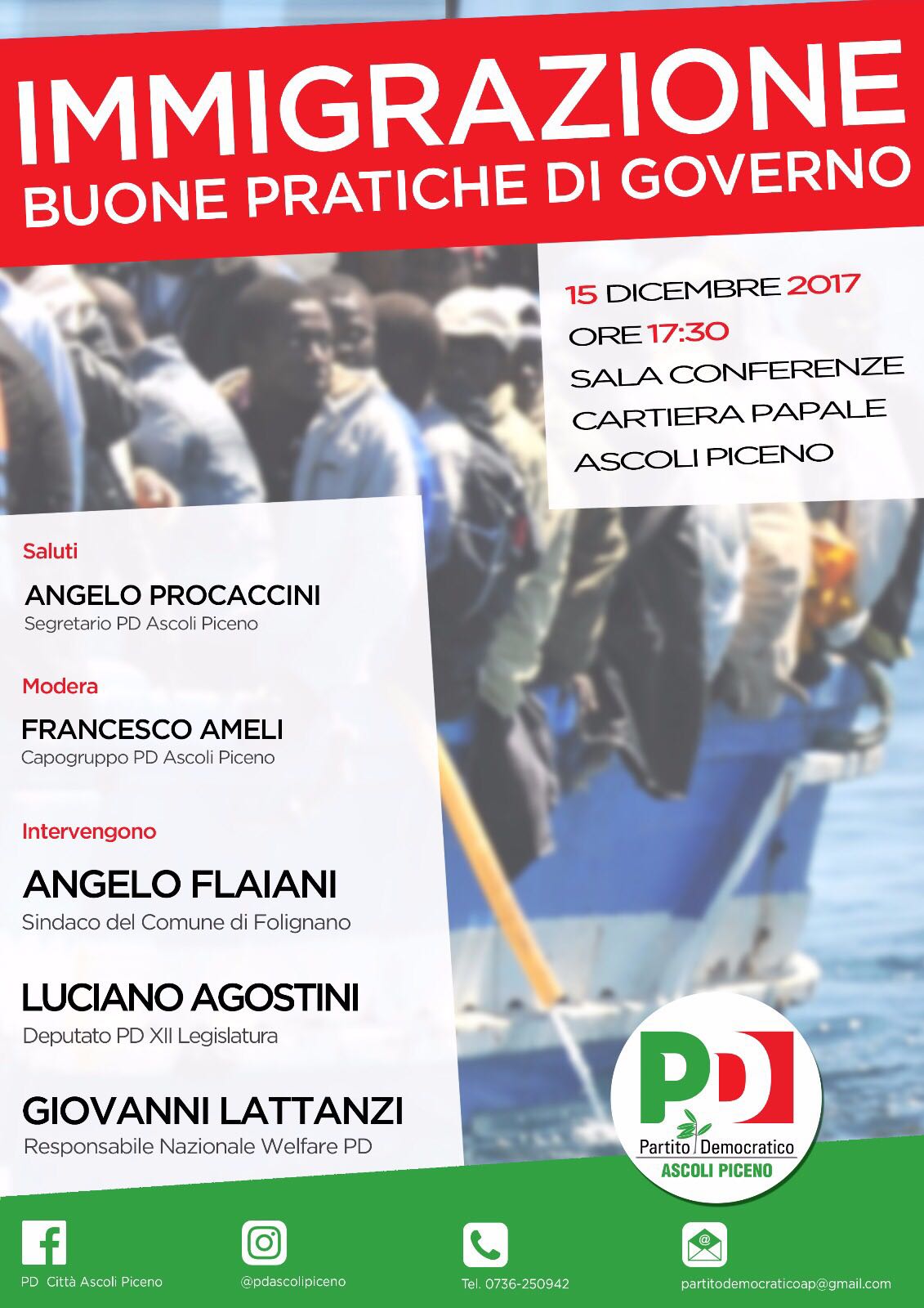 Migranti, l’integrazione possibile <br> incontro pubblico del Pd