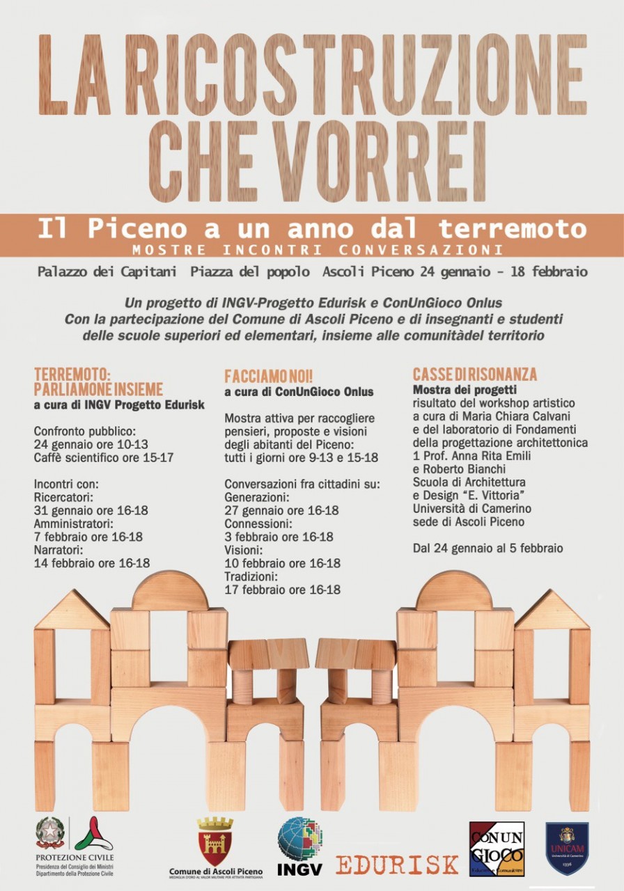 “La ricostruzione che vorrei” <br> Il Piceno a un anno dal sisma