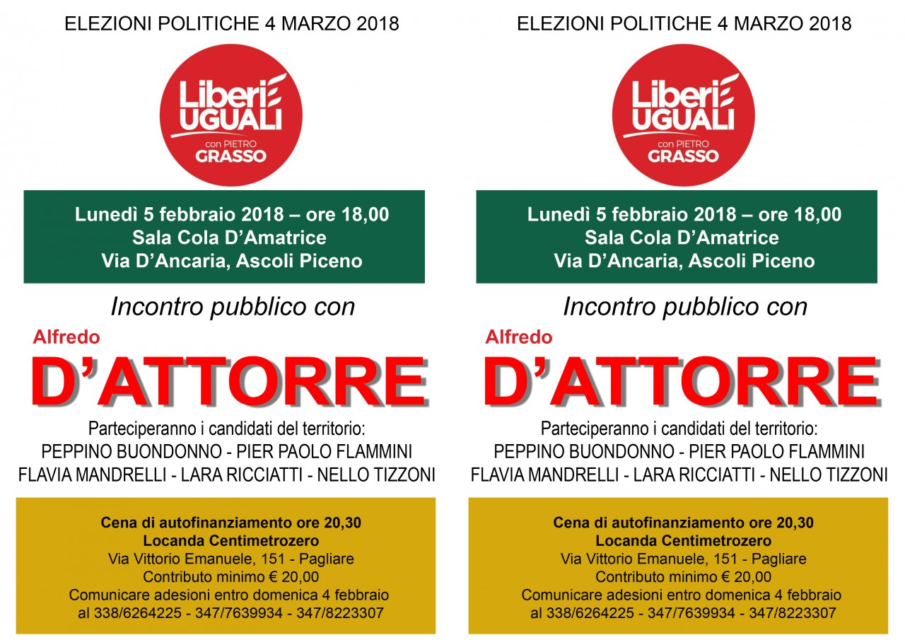 LeU, arriva ad Ascoli <br> il deputato D’Attorre