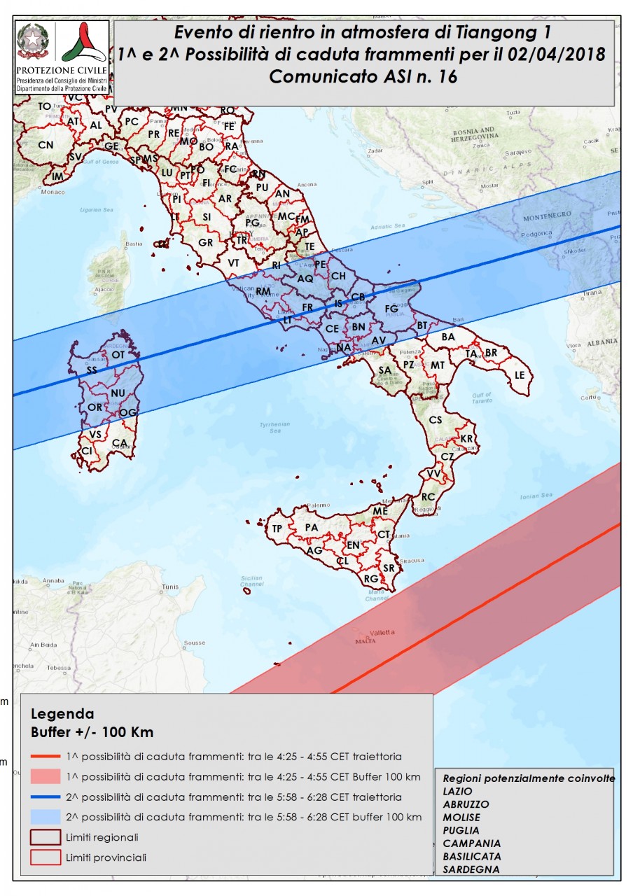 Stazione spaziale, la caduta è in ritardo: <br> impatto previsto per stanotte <br> <span> Il Piceno resta nella traiettoria </span>