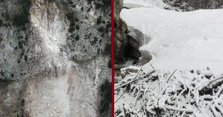 Paura in montagna: <br> una grossa frana provoca <br> una valanga all’Infernaccio <span> (Foto)