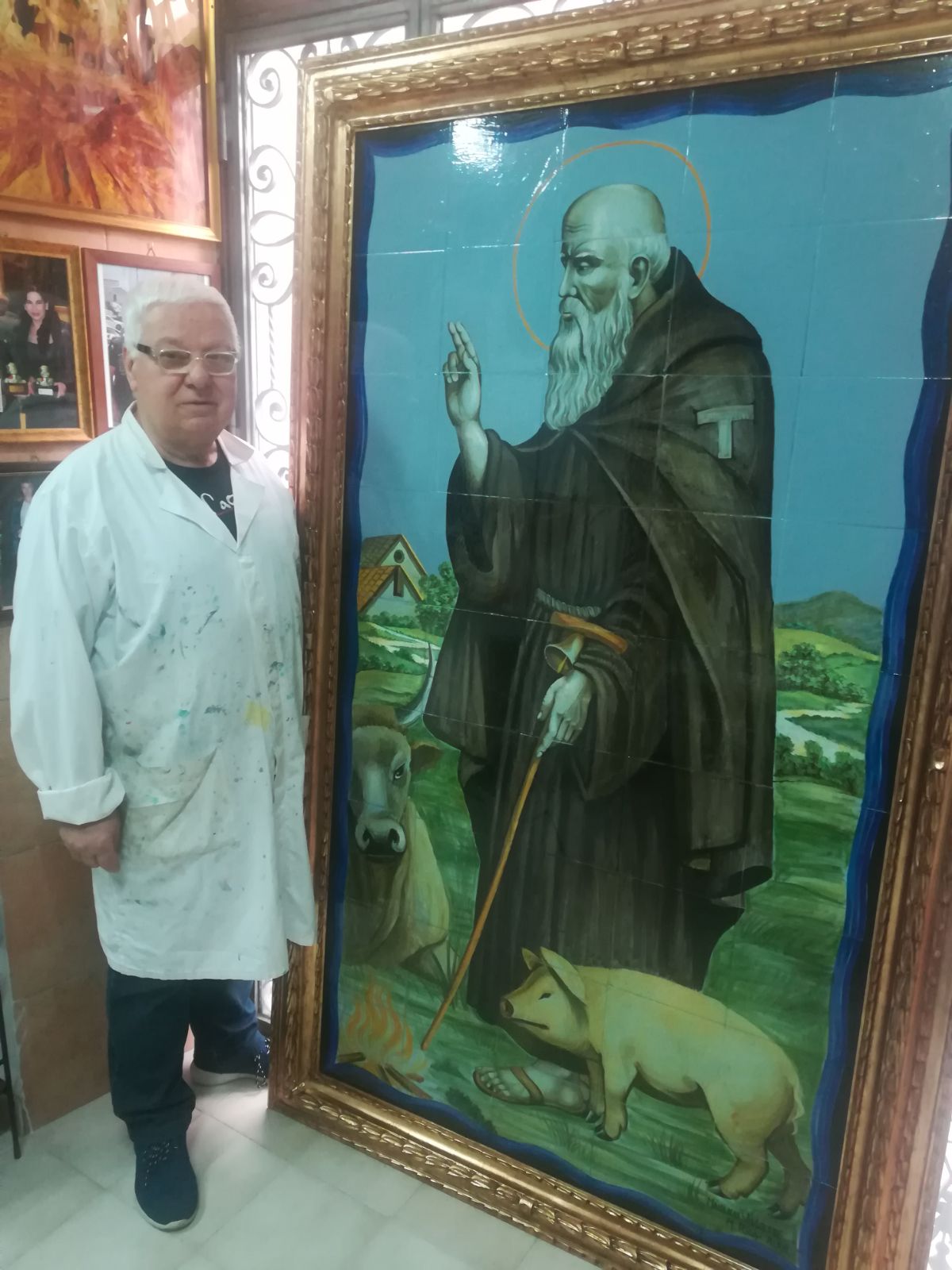 Il maestro Cordivani restaura <br> il Sant’Antonio in ceramica realizzato <br> quasi 100 anni fa da Mario Riga
