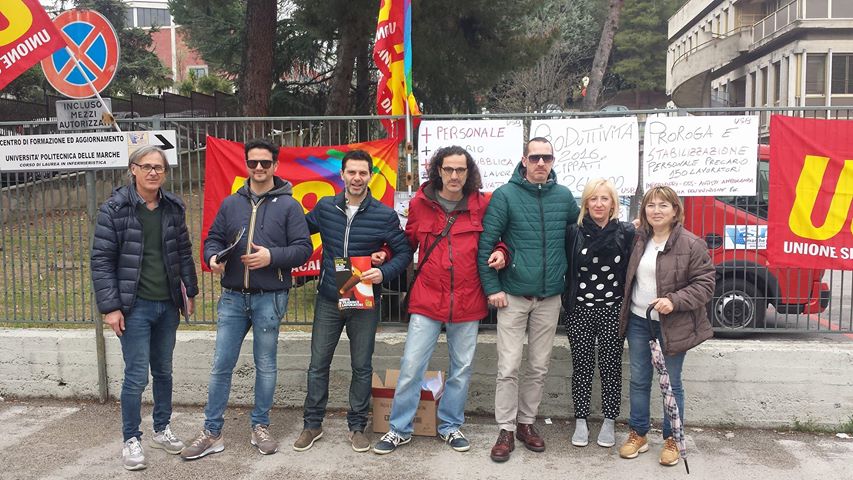 Fondi negati e stabilizzazioni da fare, <br> picchetto dell’Usb al Mazzoni