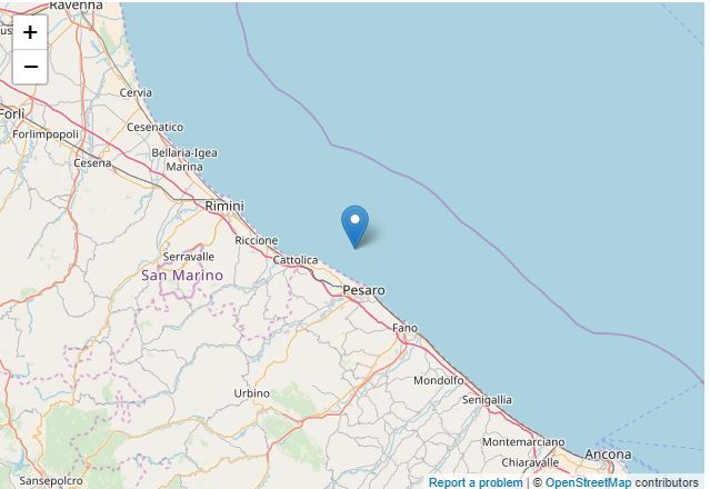 Terremoto, scossa di 3.7 <br> al largo di Pesaro
