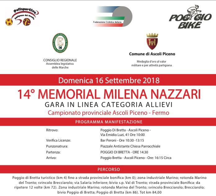 Ciclismo, a Poggio di Bretta <br> il Memorial “Milena Nazzari”