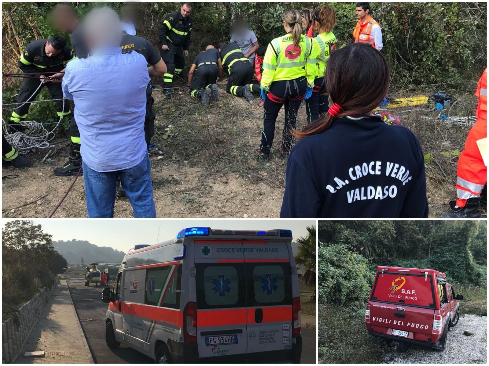 Cade in un pozzo, estratto vivo <br> Momenti di panico per un 80enne <br> <span> (Foto e video)