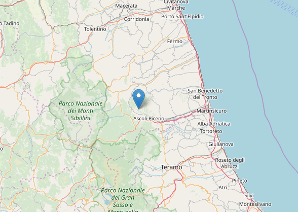 Terremoto, lieve scossa <br> a Venarotta: <br> avvertita anche ad Ascoli