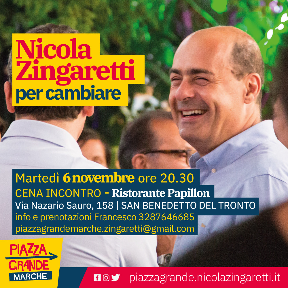 Pd, arriva Zingaretti <br> a San Benedetto