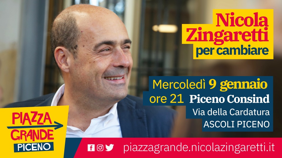 “Piazza Grande Piceno”, <br> al Consind arriva Zingaretti