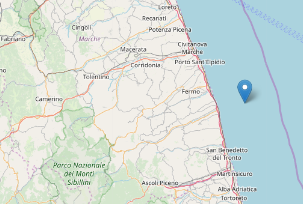 Sciame sismico a largo dell’Adriatico: <br> due scosse da 3.1 nella notte
