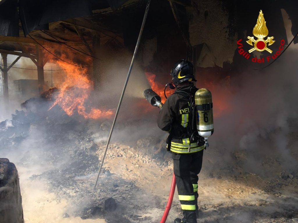 L’incendio alla Finproject ripreso <br> dalle telecamere dei pompieri <br> <span> (Foto e video)