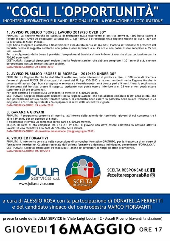 Lavoro e bandi, <br> Scelta Responsabile <br> da Julia Service