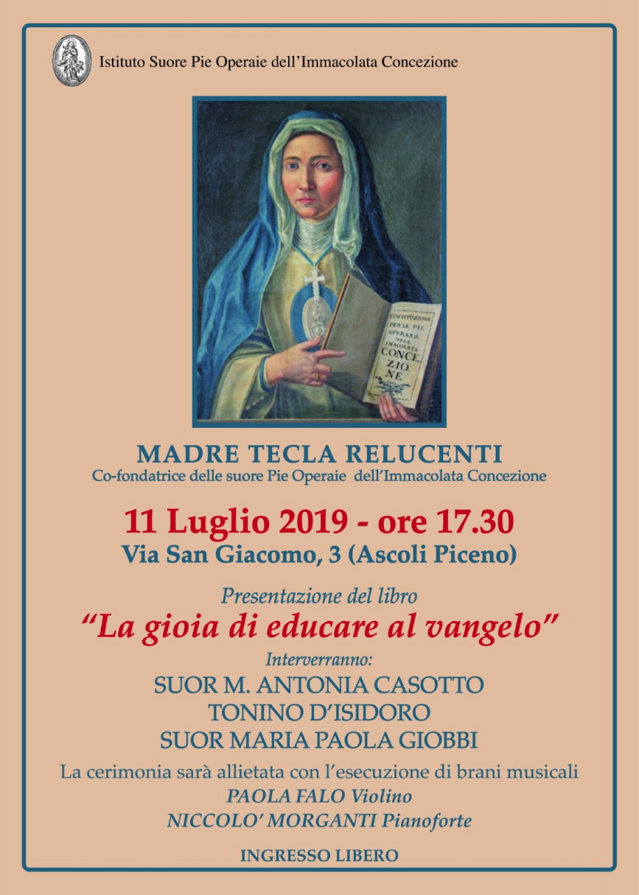 Le suore Concezioniste <br> celebrano il fondatore Marcucci <br> e madre Teresa Relucenti
