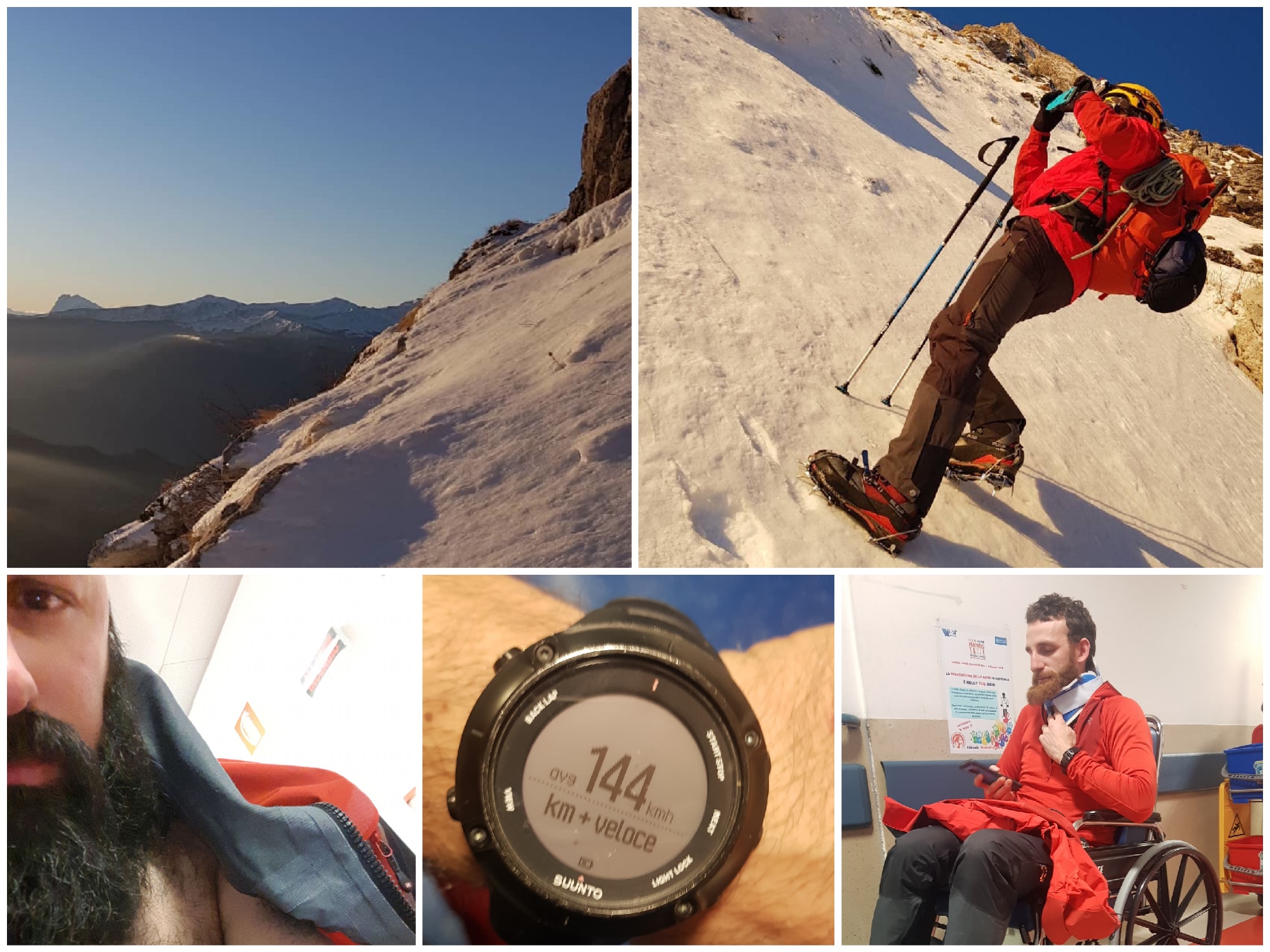 Tragedia sfiorata sul Vettore, <br> il racconto di un alpinista: <br> «Precipitati per 300 metri <br> a quasi 150 km orari»