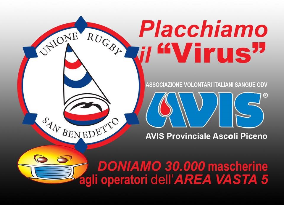 “Placchiamo il virus”: <br> dall’Unione Rugby San Benedetto <br> 1.000 euro per le mascherine