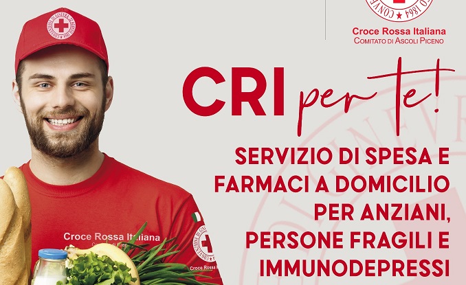 Coronavirus, Croce Rossa <br> in aiuto delle fasce fragili <br> per spesa e farmaci