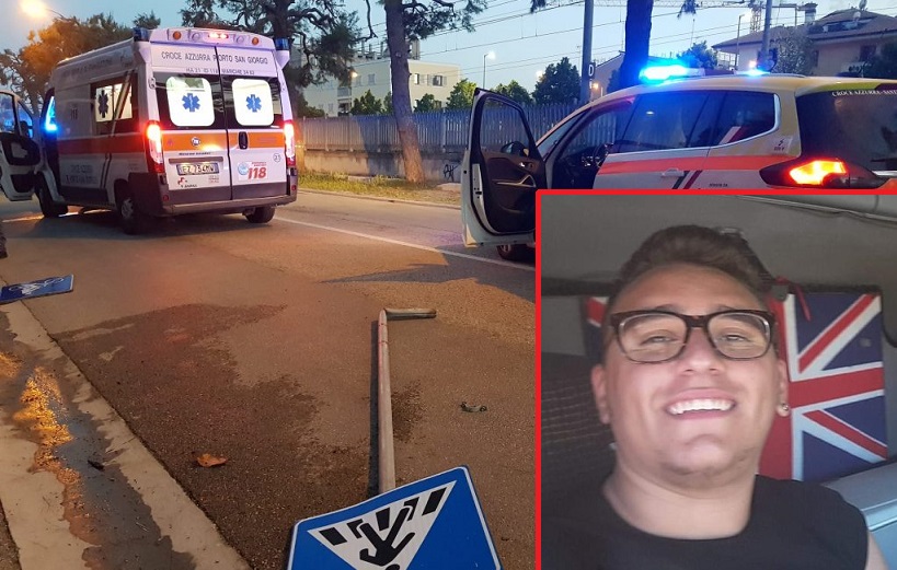 Schianto con la moto, <br> volontario della Croce Azzurra <br> muore a 23 anni