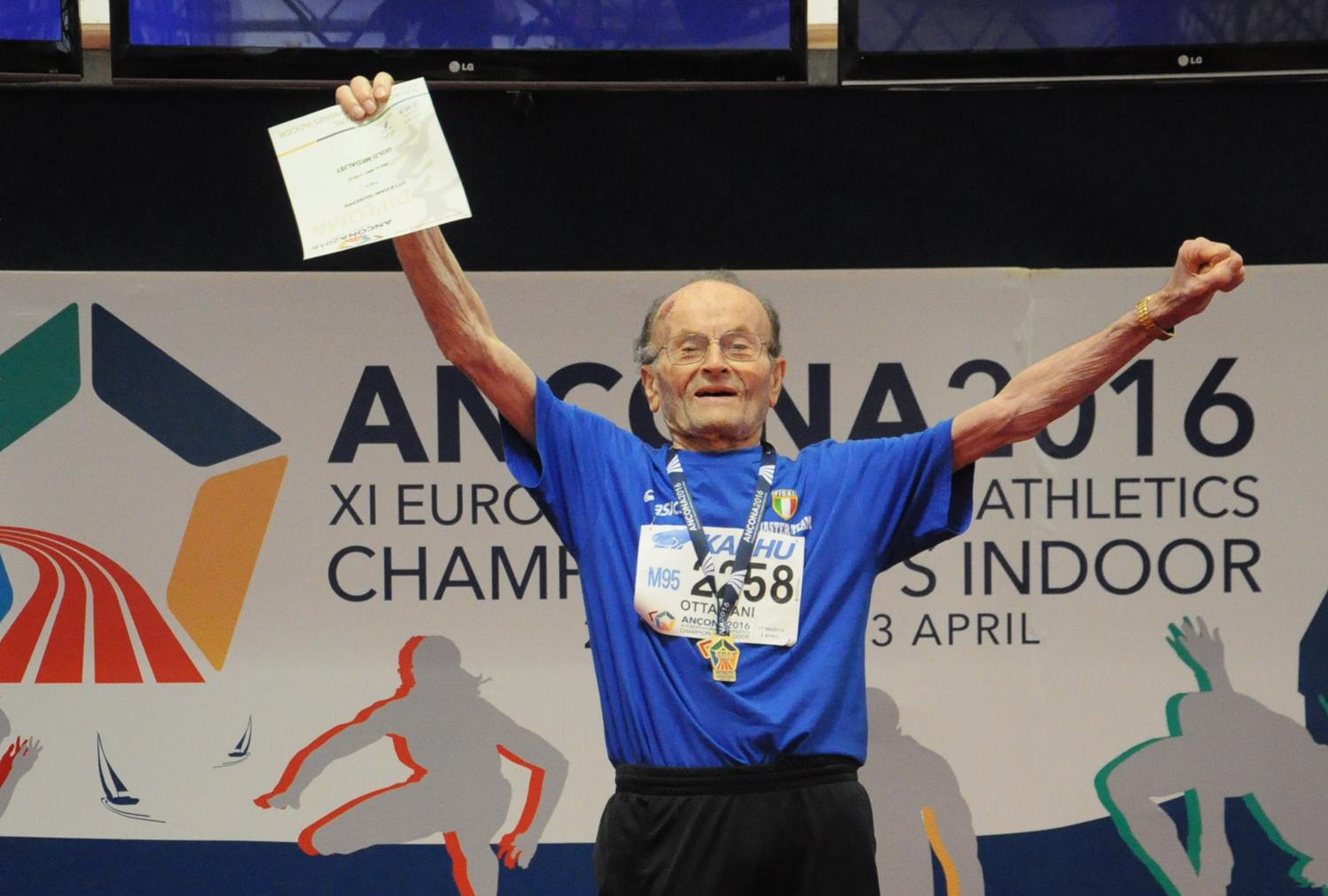 Compie 104 anni il pluricampione dell’atletica master Giuseppe Ottaviani