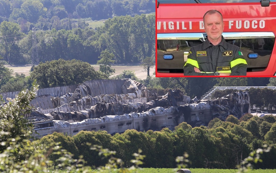 Incendio nell’azienda di pollami, <br> il comandante Fazzini: <br>«Non abbiamo trovato <br> materiali pericolosi»