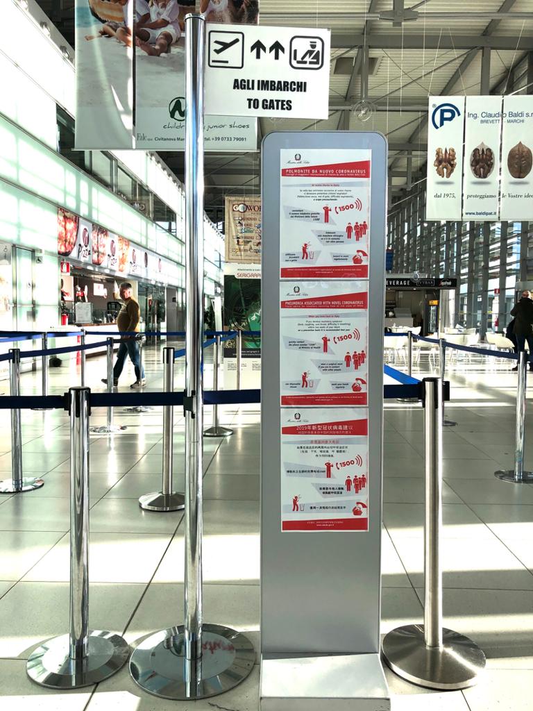 Covid, per chi arriva dall’estero <br> test rapidi all’aeroporto “Sanzio”