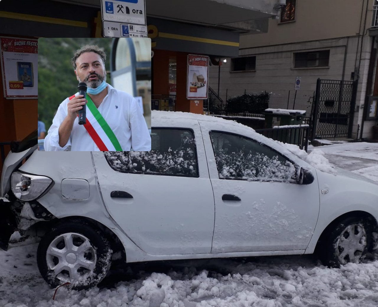 Auto danneggiata nella notte <br> E’ stato un “pirata”? <br> No, ma il sindaco in ricognizione Auto danneggiata nella notte <br> E’ stato un “pirata”? <br> No, ma il sindaco in ricognizione
