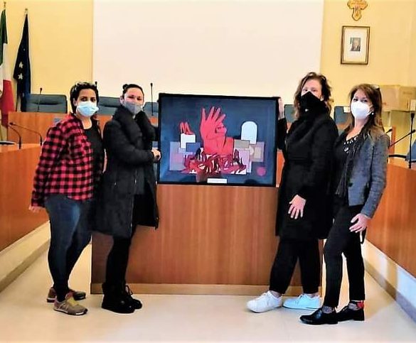 Lotta alla violenza sulle donne, <br> donata opera d’arte al Comune Lotta alla violenza sulle donne, <br> donata opera d’arte al Comune