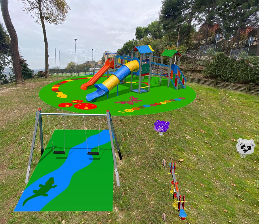 Nuova area giochi <br> al parco “Il Boschetto”