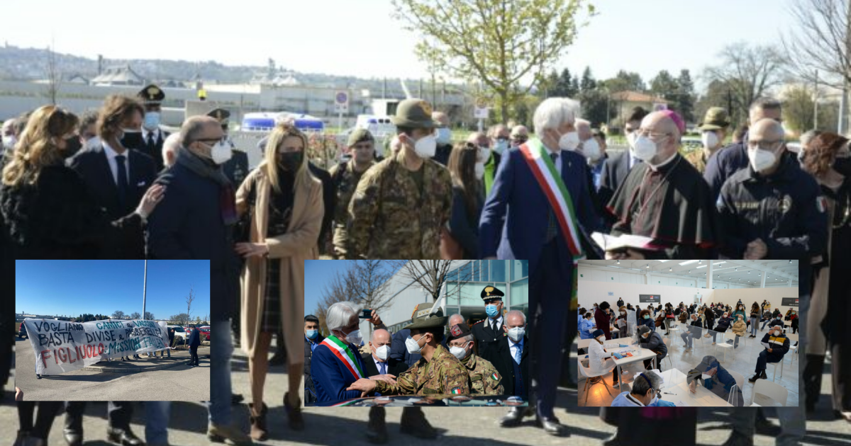 Figliuolo nelle Marche: <br> «Il richiamo di Astra Zeneca <br> a chi ha ricevuto la prima dose» <span> (Foto e video)