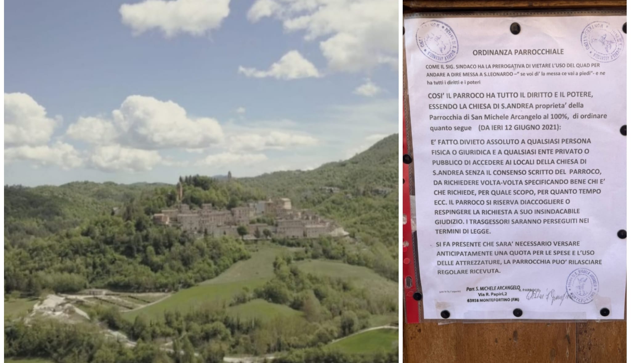 “Don Camillo contro Peppone”: <br> il parroco risponde al sindaco <br> chiudendo la Chiesa di Sant’Andrea