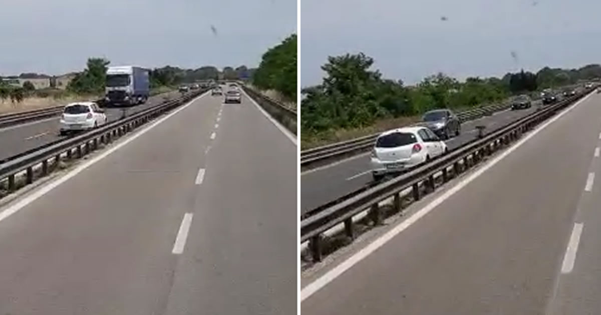 Gira l’auto e va contromano, <br> il passeggero salta e scappa: <br> panico in superstrada <span> (Video) </span>