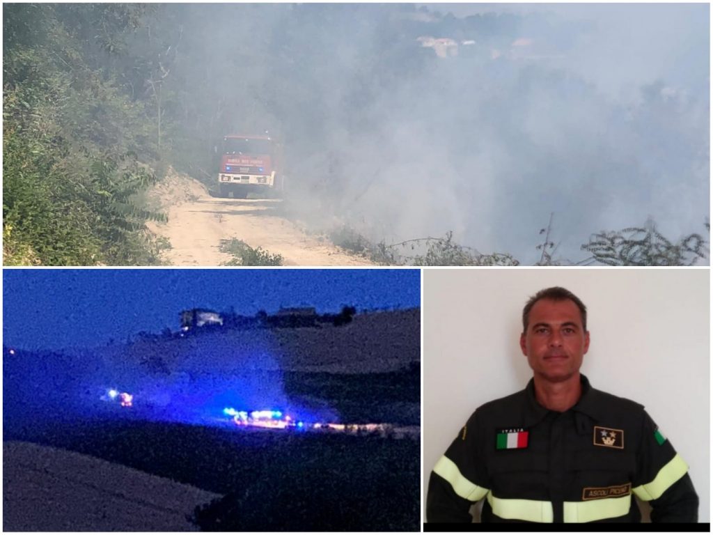 Il grande incendio di Massignano, <br> ci sono altri focolai: <br> «Non escludiamo alcuna ipotesi» <span> (Video) </span>
