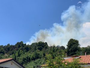 Vasto incendio <br> nelle campagne di Massignano: <br> i Vigili del fuoco <br> stanno operando in forze
