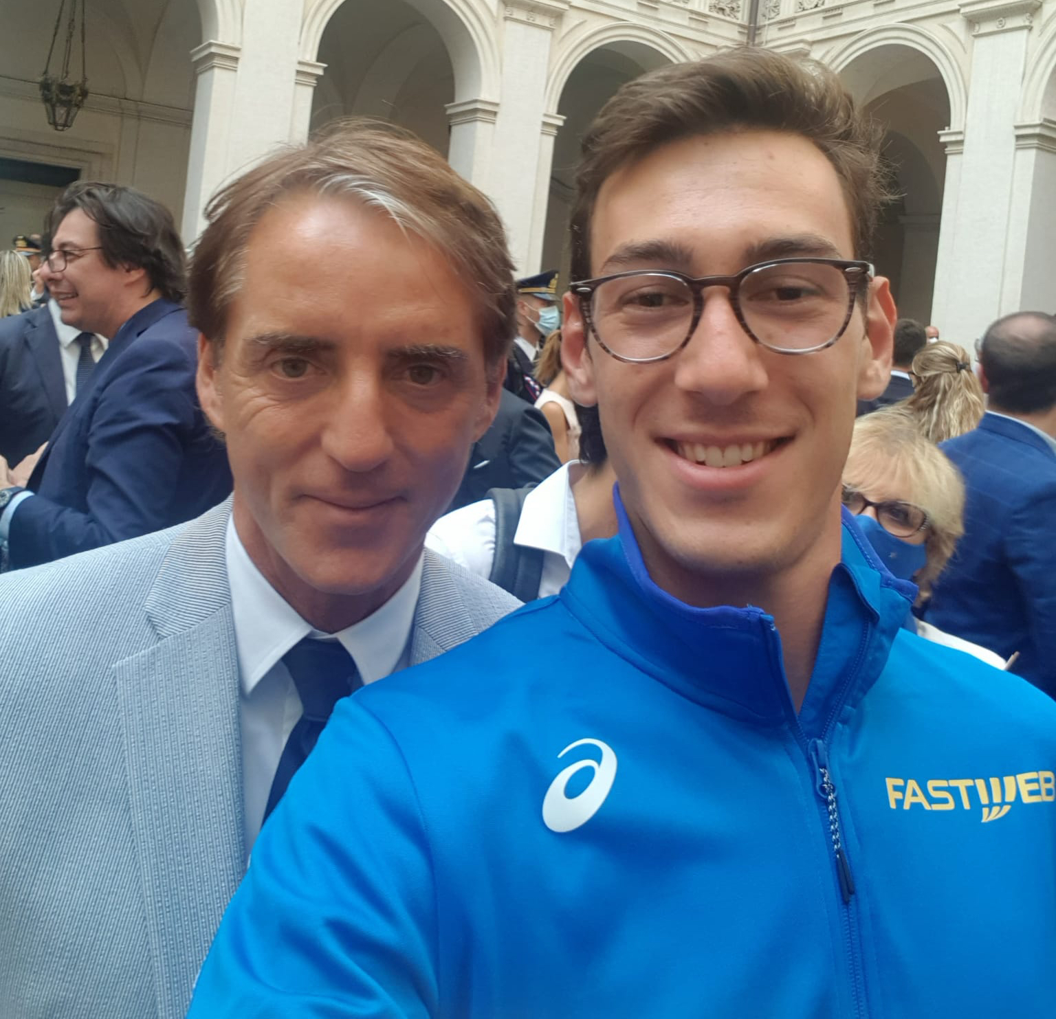 La giornata dei campioni marchigiani: <br> con mister Mancini dal premier Draghi <br> anche il mezzofondista Simone Barontini