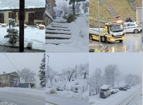Neve e vento sul Piceno, dall’entroterra alla costa: disagi ma anche lo spettacolo dei paesi imbiancati