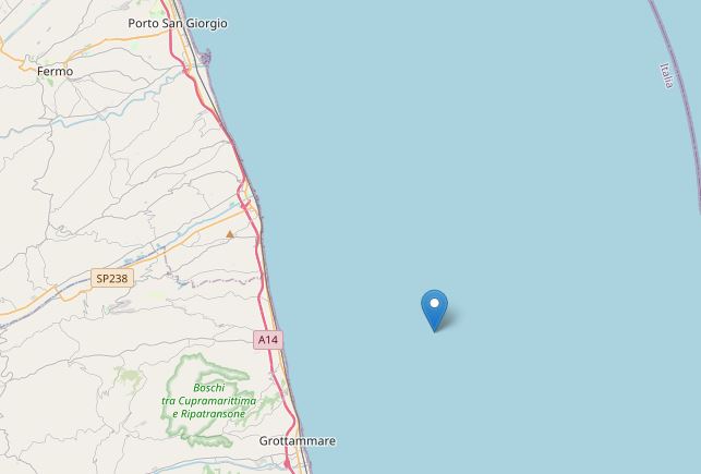 Scossa di magnitudo 4.2 in mare aperto: trema anche la costa picena