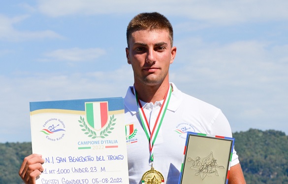 Canoa giovanile velocità: Francesco Lanciotti entra nella storia