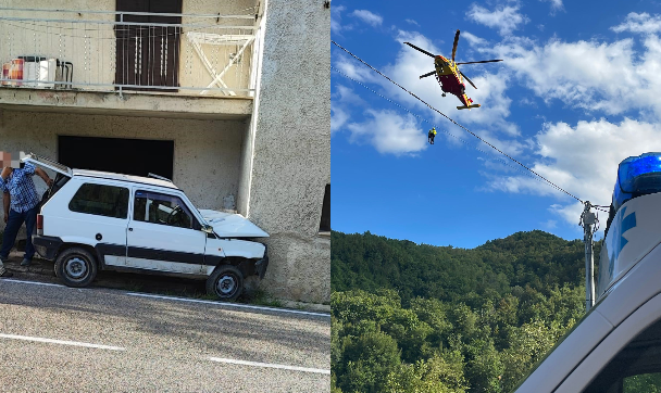 Auto contro il muro di un’abitazione: grave un 75enne ad Ancona con l’eliambulanza <span> (Foto) </span>