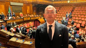 Guido Castelli e il debutto in Senato: «Grande emozione e senso di responsabilità quando sono entrato nel tempio della democrazia»