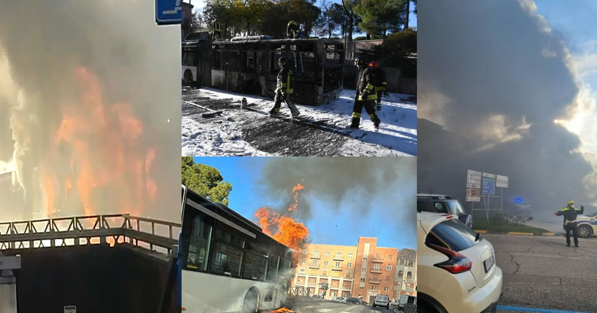 Incendio sul bus, due esplosioni: è caos <span> (Video e foto)