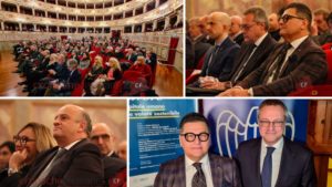 Confindustria, il presidente Carlo Bonomi illumina il Teatro dell’Aquila: «Metteteci in condizione di creare posti di lavoro» <span> (Video e foto)