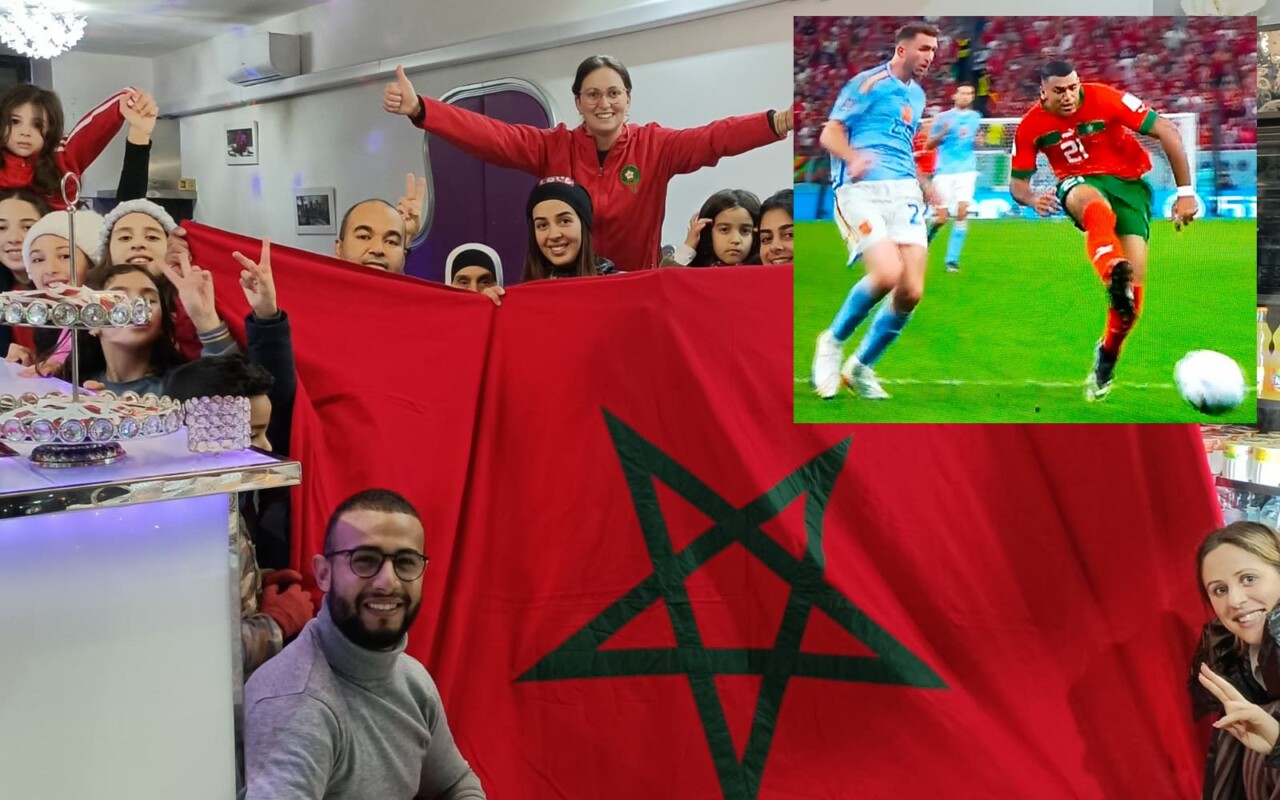 Esordio ai Mondiali e Spagna battuta: Cheddira, nato a Loreto, sogna con il Marocco<span> (Le foto della festa)