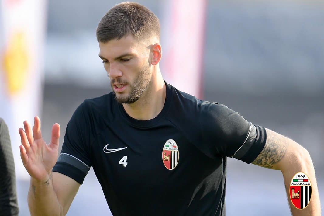 Ascoli, emergenza difensiva in vista del Modena: si punta Capradossi per sostituire Simic