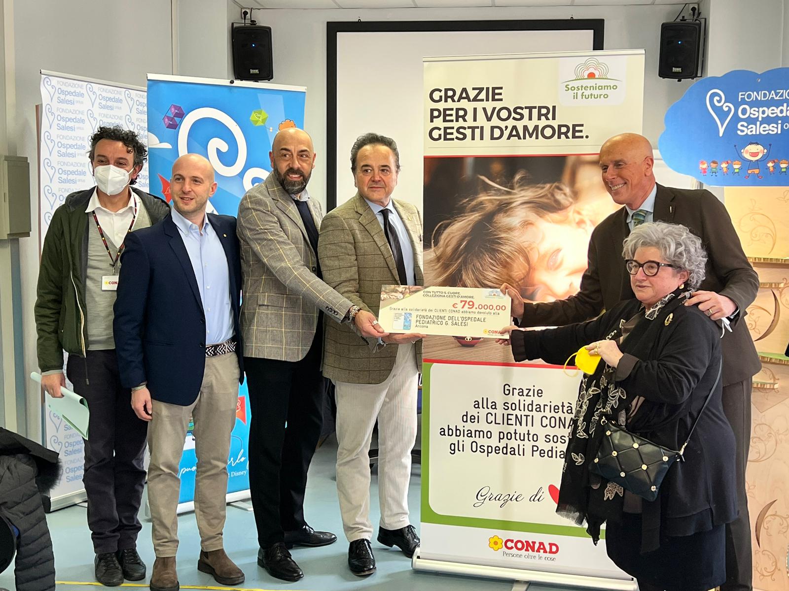 Conad Adriatico e Cia Conad donano 79.000 euro a sostegno della “Fondazione Salesi”