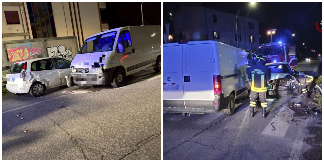 Furgone e auto si scontrano sulla Circonvallazione, ferito un 55enne <span> (Le foto) Furgone e auto si scontrano sulla Circonvallazione, ferito un 55enne <span> (Le foto)