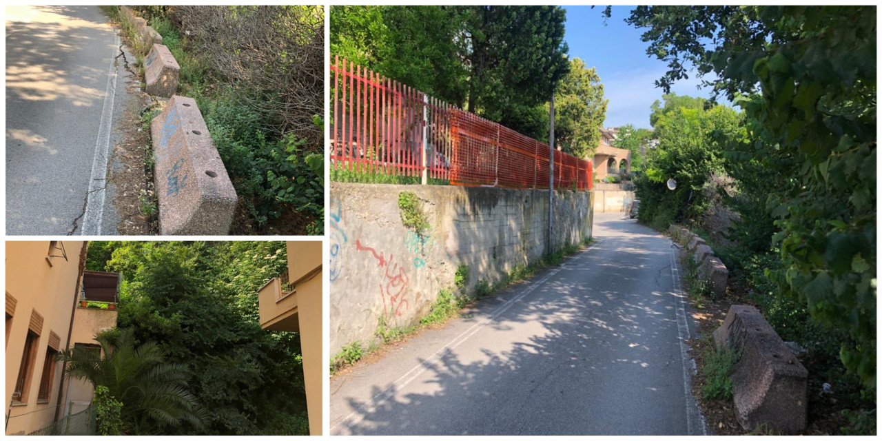 Un pezzo di Paese Alto rischia di franare sulle case di Via Saffi <span> (Video e foto)