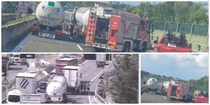 Due tir si tamponano sulla A14: il camionista ferito rifiuta il ricovero, traffico in tilt e lunghe code Due tir si tamponano sulla A14: il camionista ferito rifiuta il ricovero, traffico in tilt e lunghe code