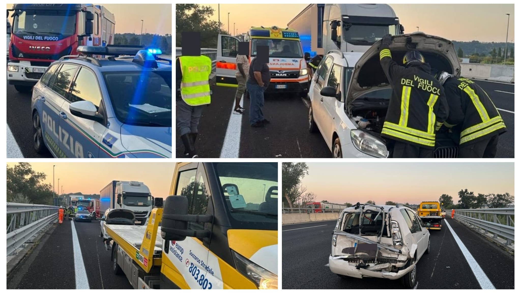 Scontro tra camion e auto sulla A14, un ferito