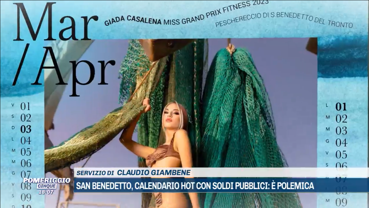 Obiettivo raggiunto, gran bella visibilità nazionale, “Pomeriggio 5”: «San Benedetto, calendario hot con soldi pubblici»