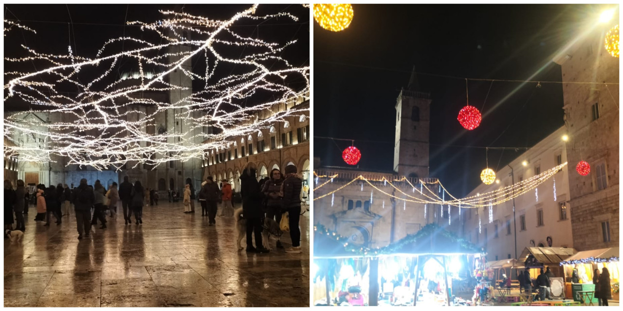 Piazza del Popolo e Piazza Arringo, spettacolo di luci per dare il benvenuto alle festività <span> (Video e foto)